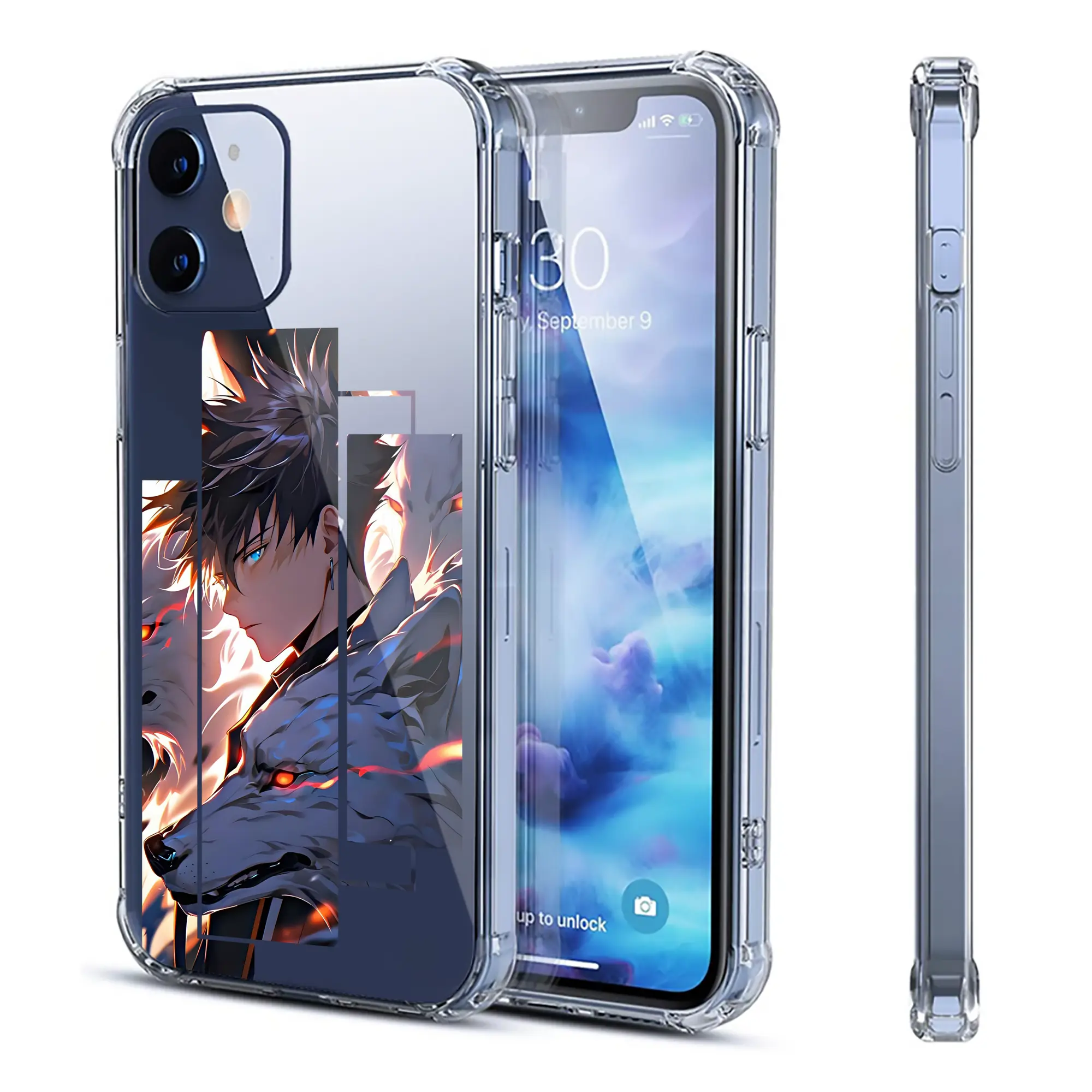 呪術廻戦 グッズ,伏黒 恵 - IPhone 12シリーズ対応 ・ 透明スマホケース ・ クリアソフトケース ・ TPU素材 ・ 耐衝撃 ・ 高密着 ・ 防汚 防指紋 ・ 簡単着脱